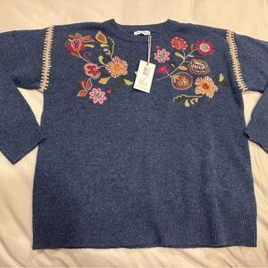 Johnny Was the crewneck whip stitch pullover